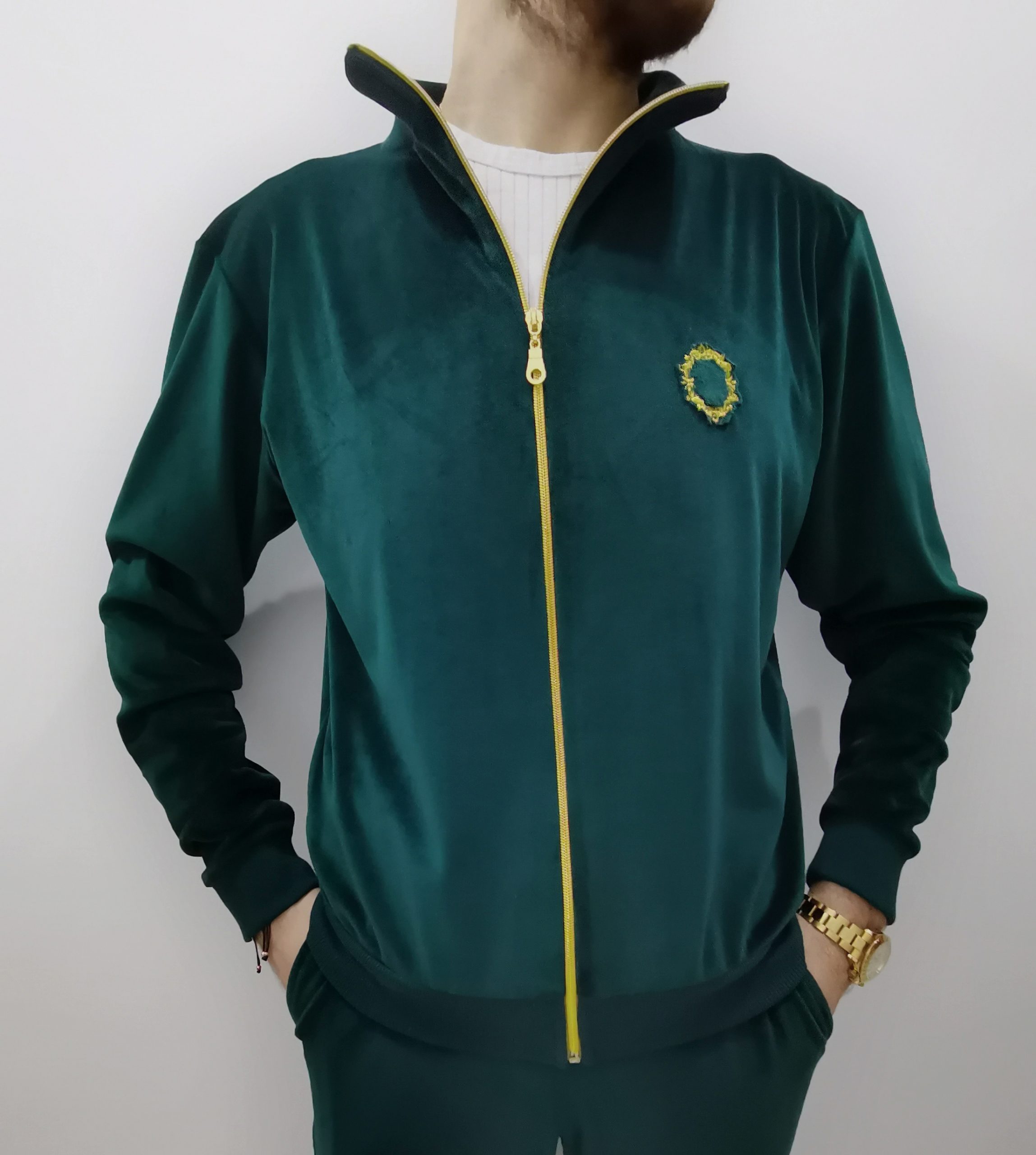 green tracksuit zara